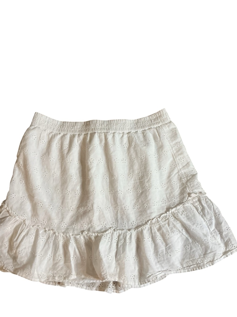 Hollister White Eyelet Ruffle A-Line Skirt